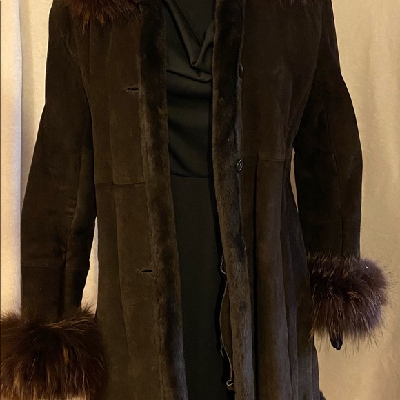 Marvin Richards Dark brown long coat Sz M - Picture 2 of 16